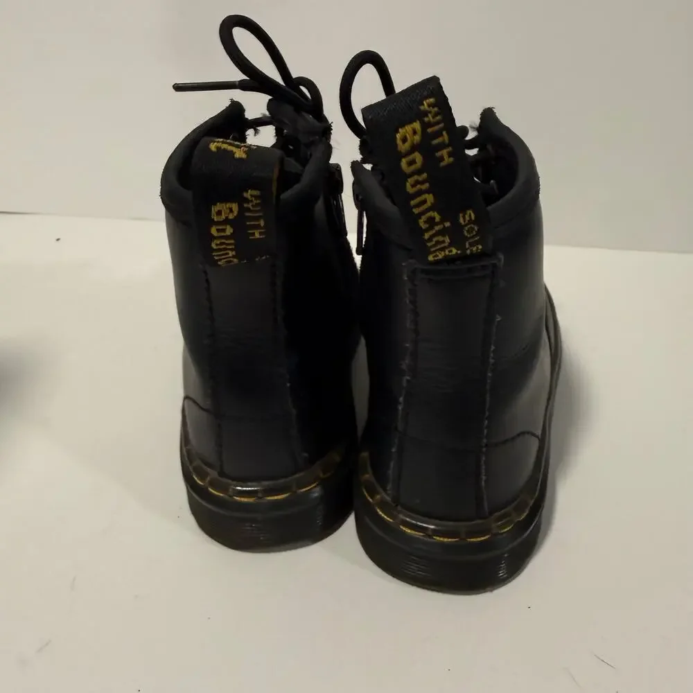 Dr. Martens Zavala Toddler Combat Boots Black Leather 9‎